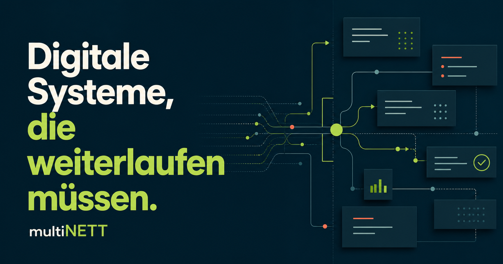 Abstrakte Darstellung vernetzter digitaler Systeme